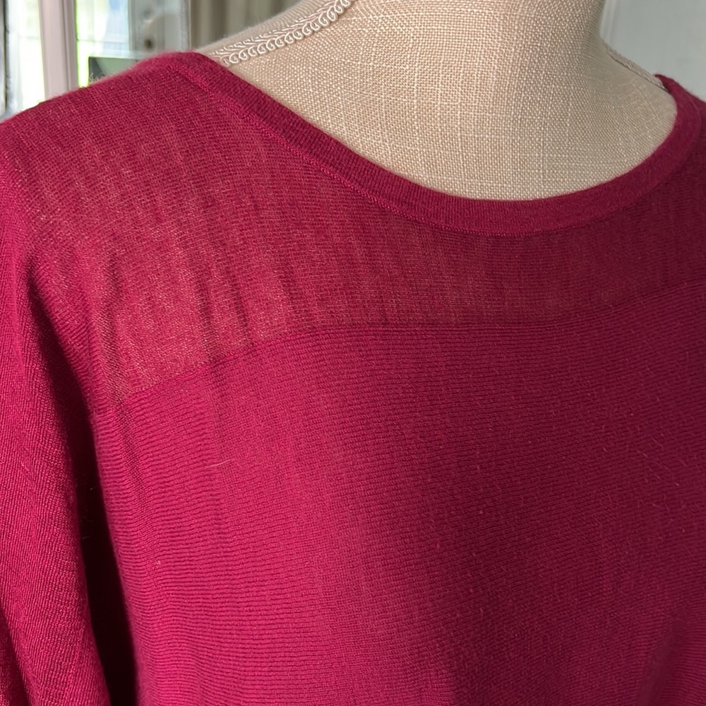 LOFT lightweight 3/4 sleeve sweater, berry, size S - Picture 3 of 6